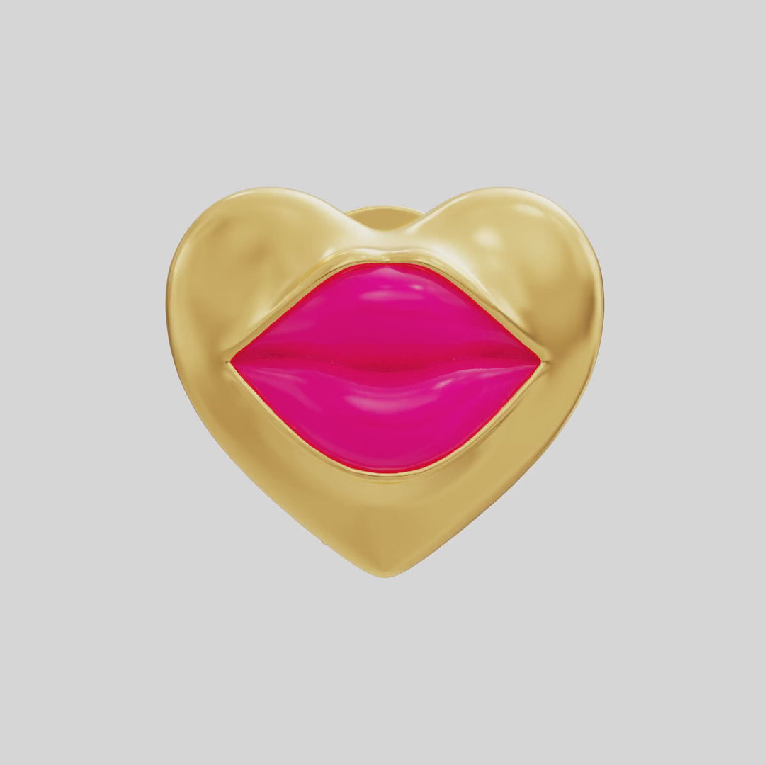 Love Lips | Mini | Earring | Fuchsia Lipstick