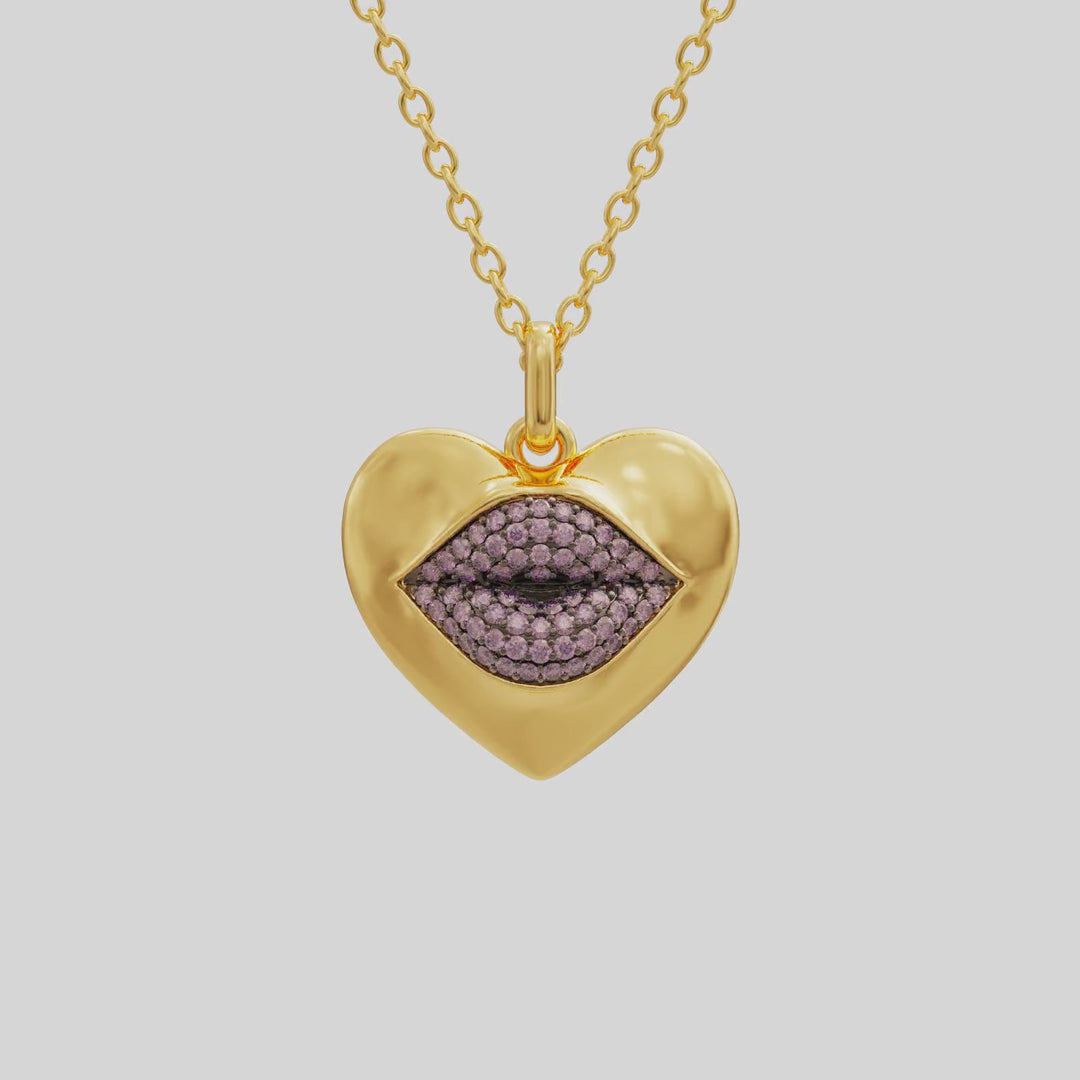 Love Lips | Mini | Necklace | Purple