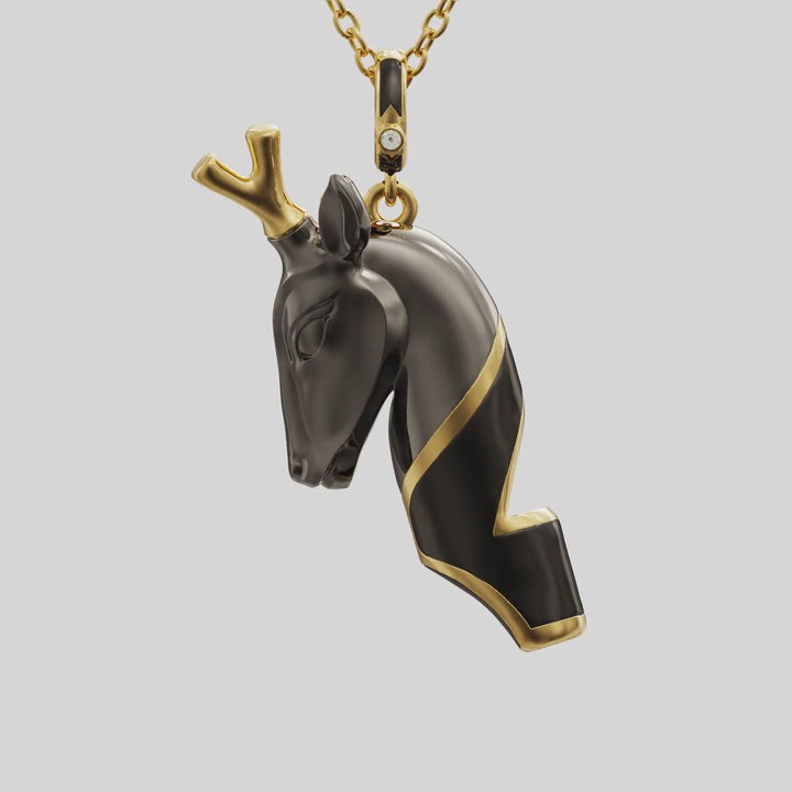 Deer Whistle Necklace | Black Enamel