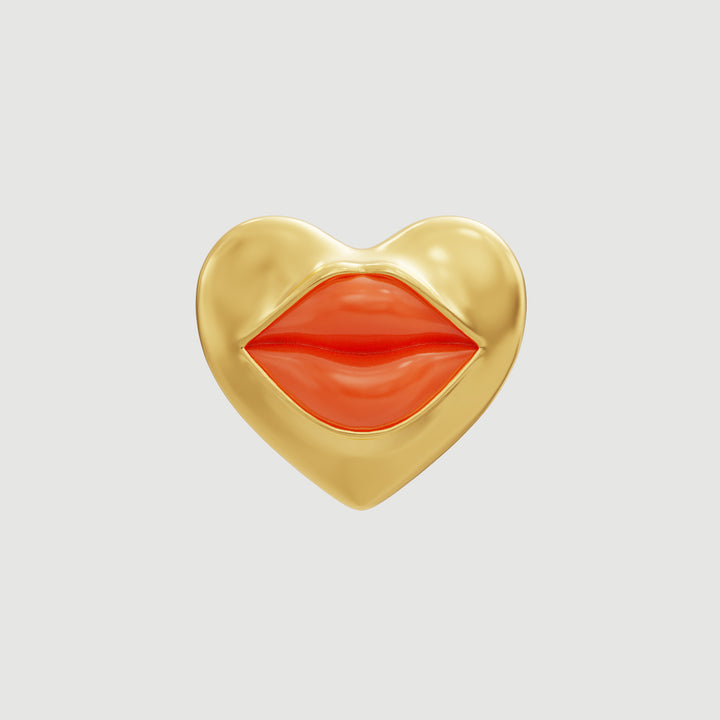 Love Lips | Mini | Earring | Orange Lipstick