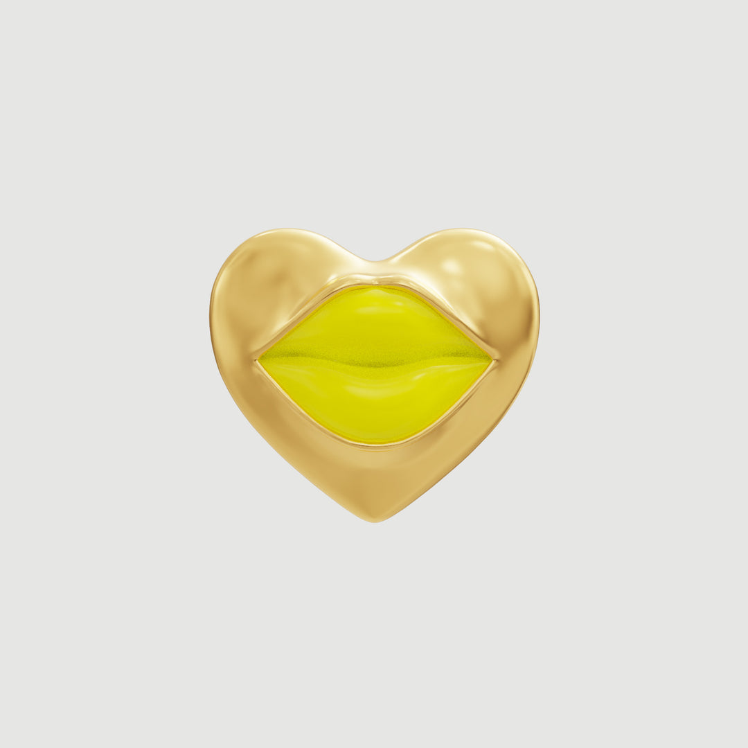 Love Lips | Mini | Earring | Yellow Lipstick