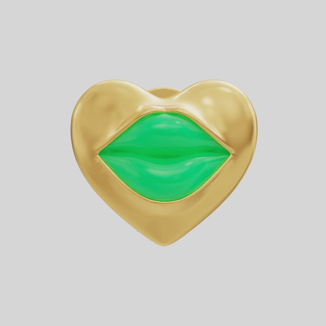 Love Lips | Mini | Earring | Green Lipstick