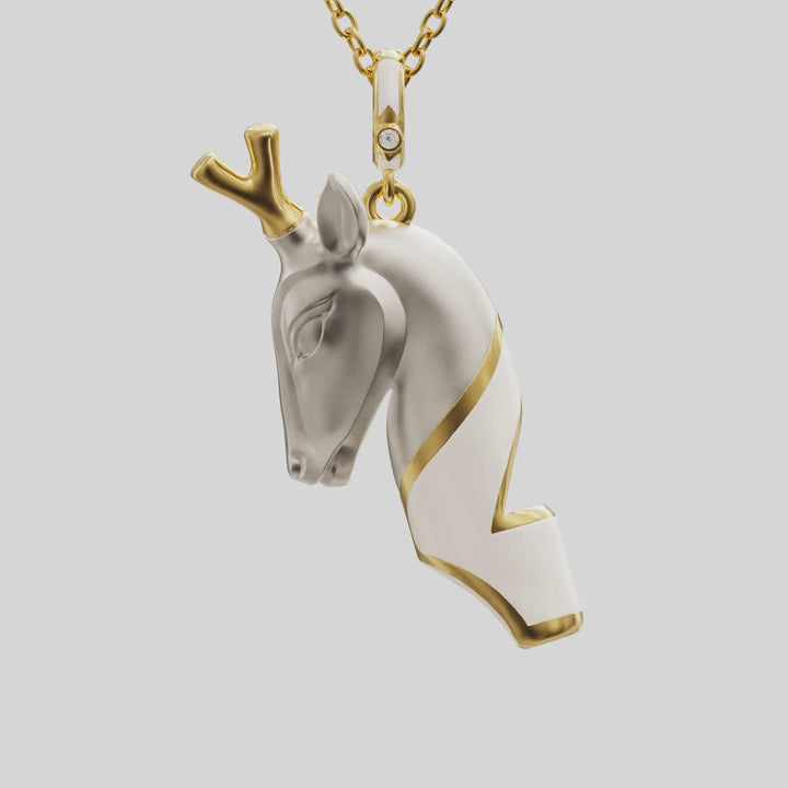 Deer Whistle Necklace | White Enamel