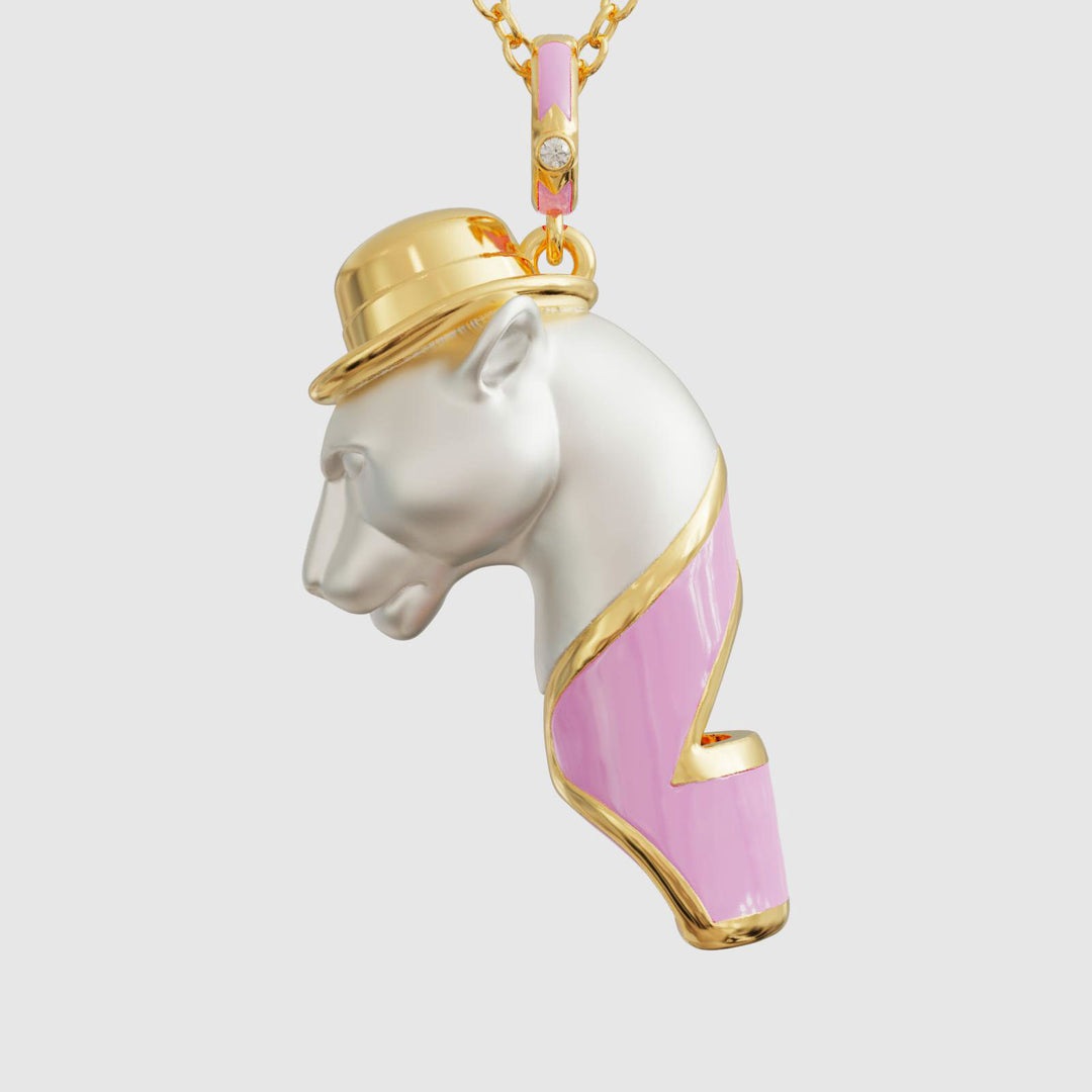 Panther Necklace | Whistle | Pink Enamel