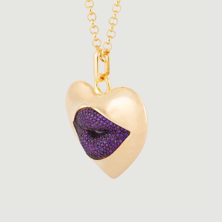 Love Lips | Necklace | Purple - Side