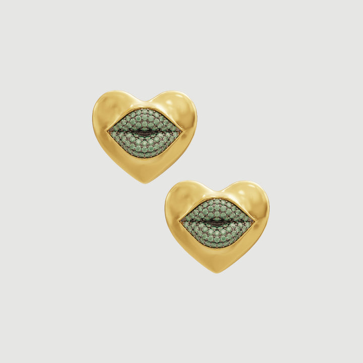 Love Lips | Mini | Earrings | Green