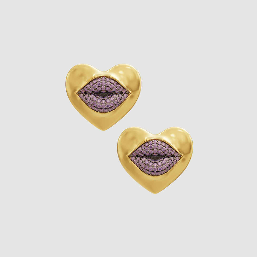 Love Lips | Mini | Earrings | Purple